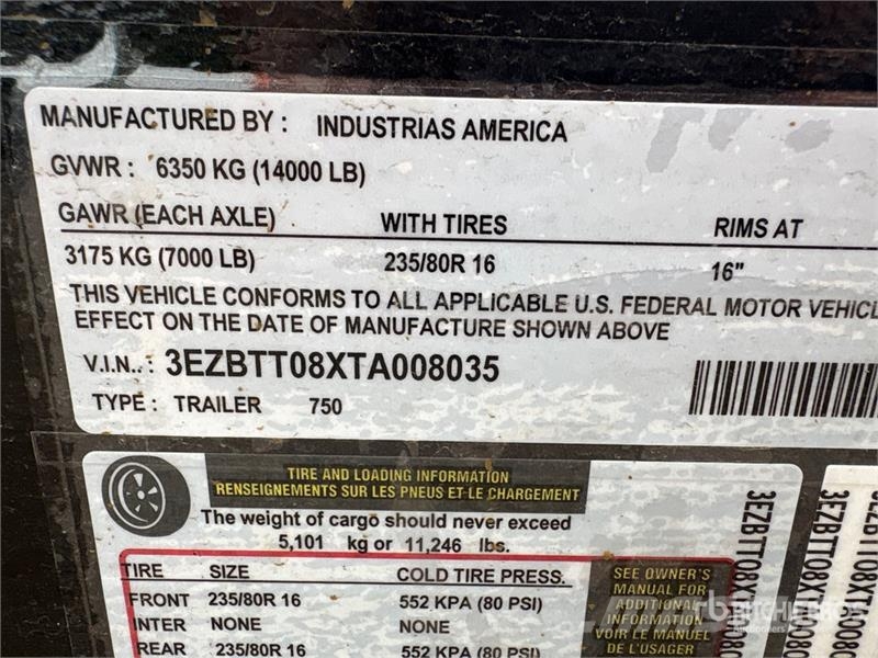Industrias America 750 T/A Fuel Trailer (Unused) Цистерна