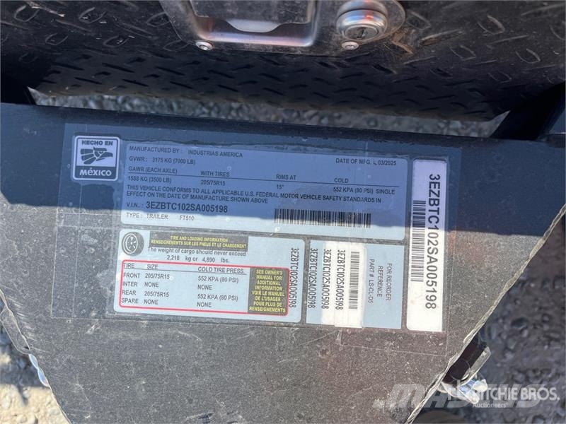 Industrias America FT510 Dump Utility Trailer Tipper trailers