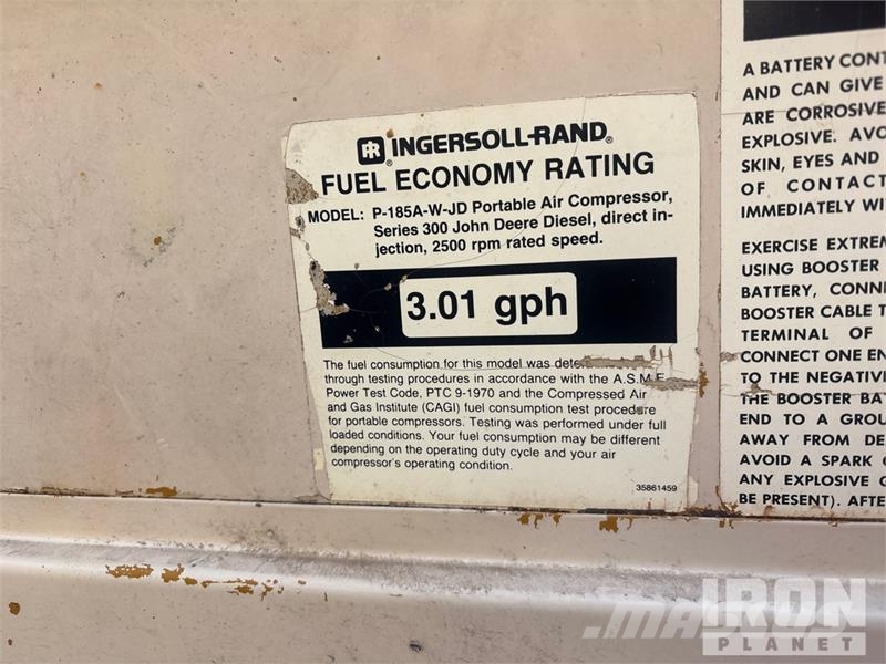 Ingersoll Rand 185 185 cfm Mobile Air Compressor Compressors