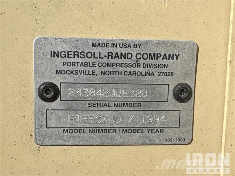 Ingersoll Rand P185CWJD 185 cfm Mobile Air Compressor Compressors