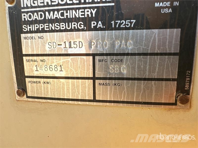 Ingersoll Rand SD115D Smooth Drum Compactor Walzenzüge