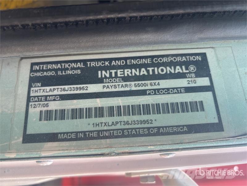 International 5500i 6x4 T/A Dump Truck Kiper tovornjaki