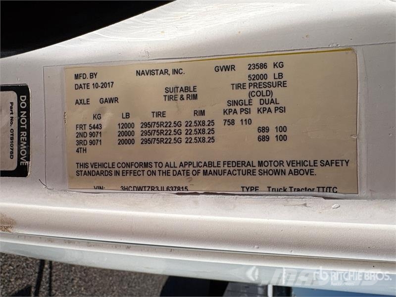 International RH613 6x4 T/A Day Cab Truck Tractor Тягачі