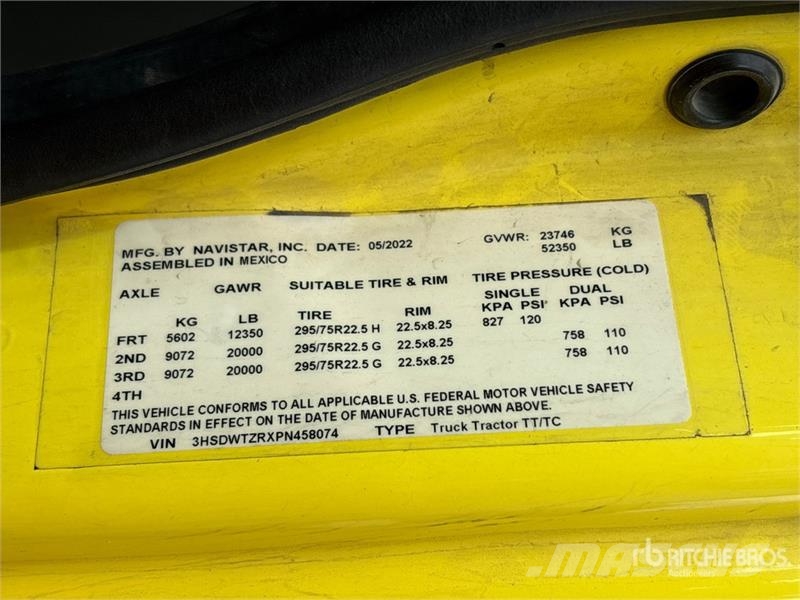 International RH613 6x4 T/A Day Cab Truck Tractor Prime Movers