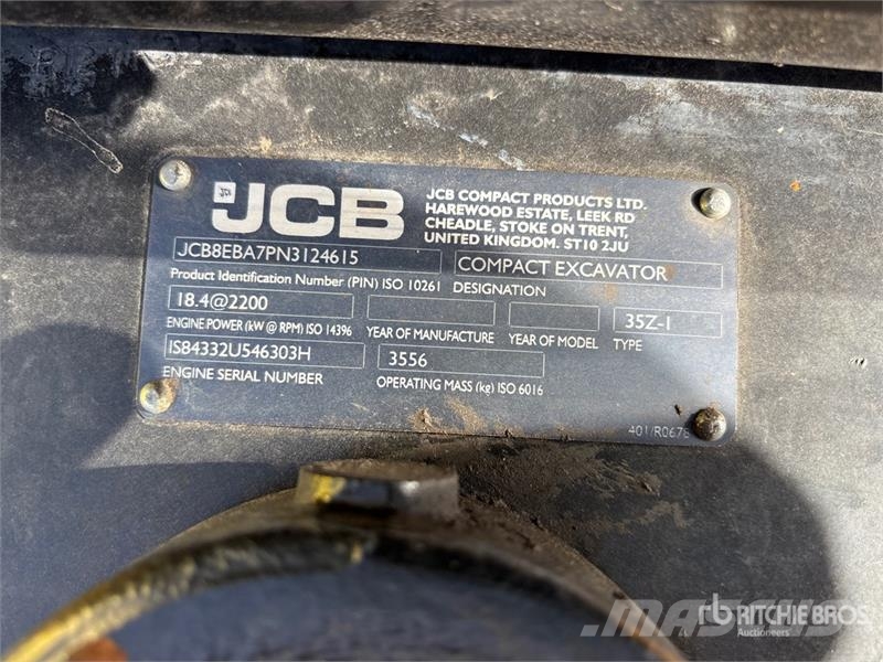 JCB 35Z-1 Mini Excavator Mini bagri <7t