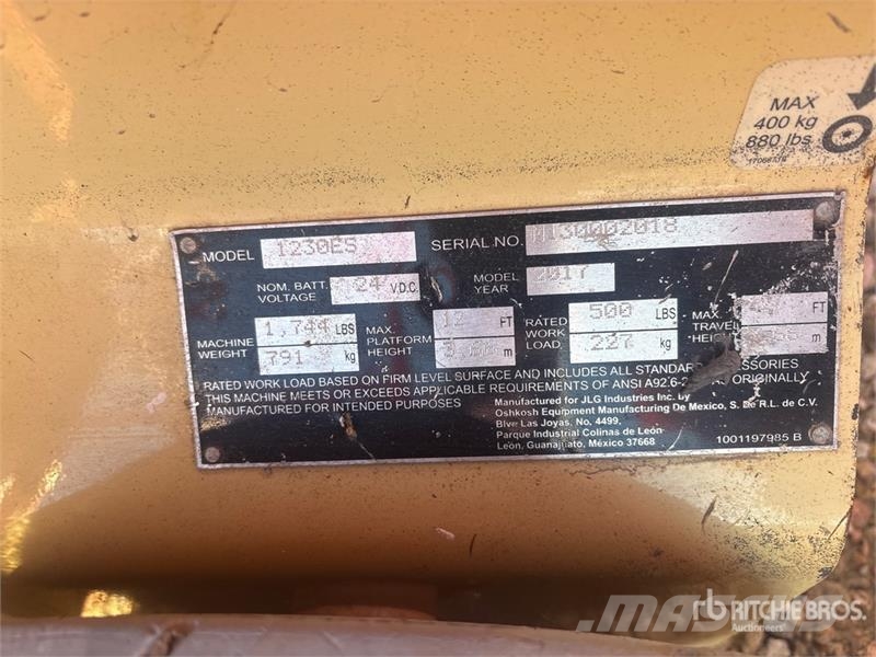 JLG 1230ES Vertical Mast Lift (Inoperable) Vertical mast lifts