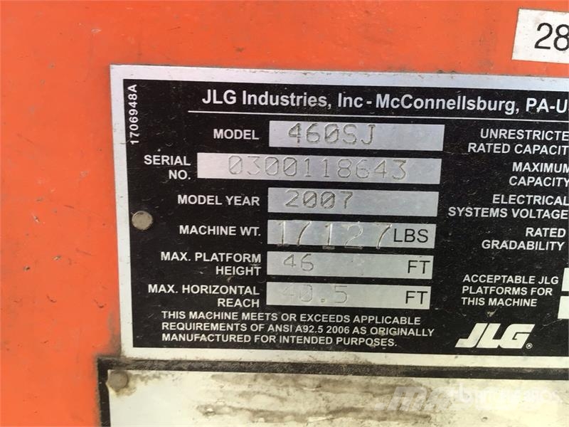 JLG 460SJ Telescopic Boom Lift Teleskoop poomtõstukid