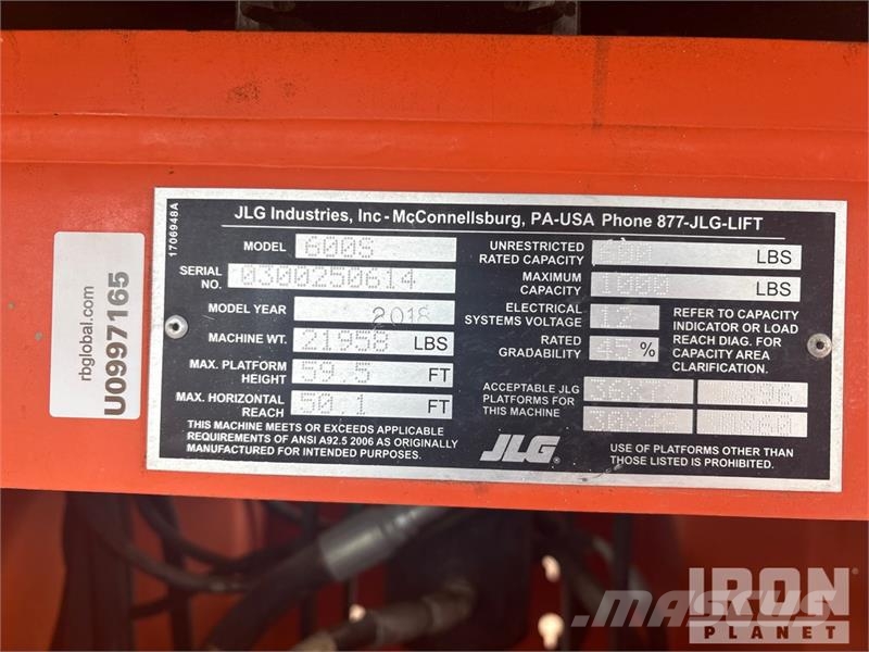 JLG 600S Teleskoop poomtõstukid