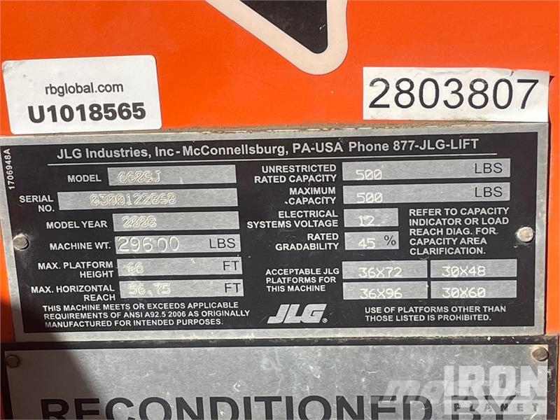 JLG 660SJ 4WD Diesel Telescopic Boom Lift - Factory Re Telescopic boom lifts