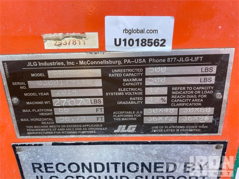 JLG 660SJ 4WD Diesel Telescopic Boom Lift - Factory Re Telescopic boom lifts
