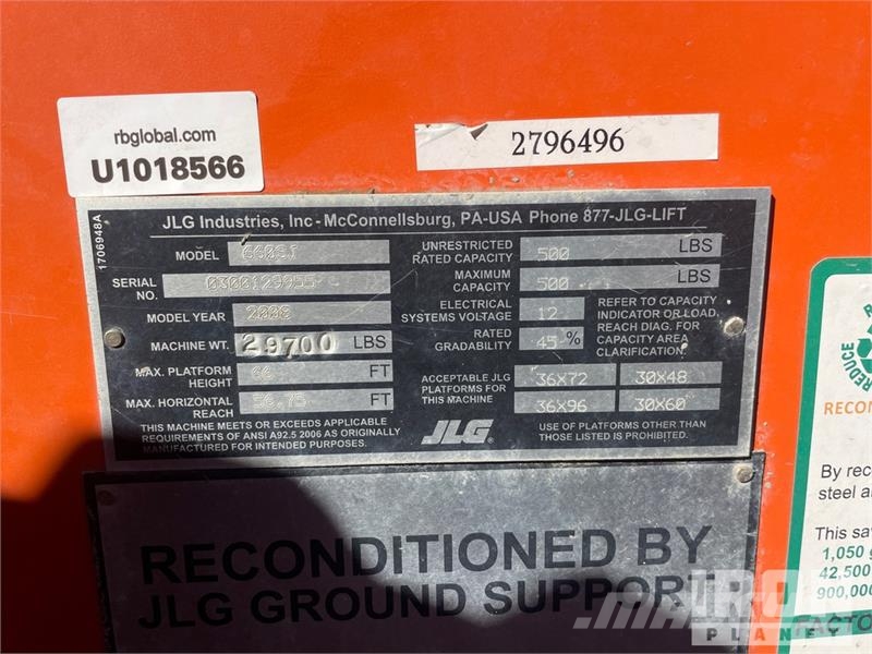 JLG 660SJ 4WD Diesel Telescopic Boom Lift - Factory Re Telescopic boom lifts