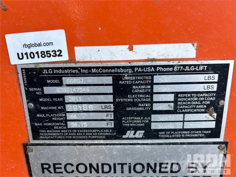 JLG 660SJ 4WD Diesel Telescopic Boom Lift Teleszkópos emelők