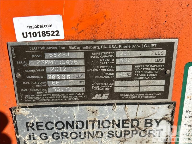 JLG 660SJ 4WD Diesel Telescopic Boom Lift Teleszkópos emelők