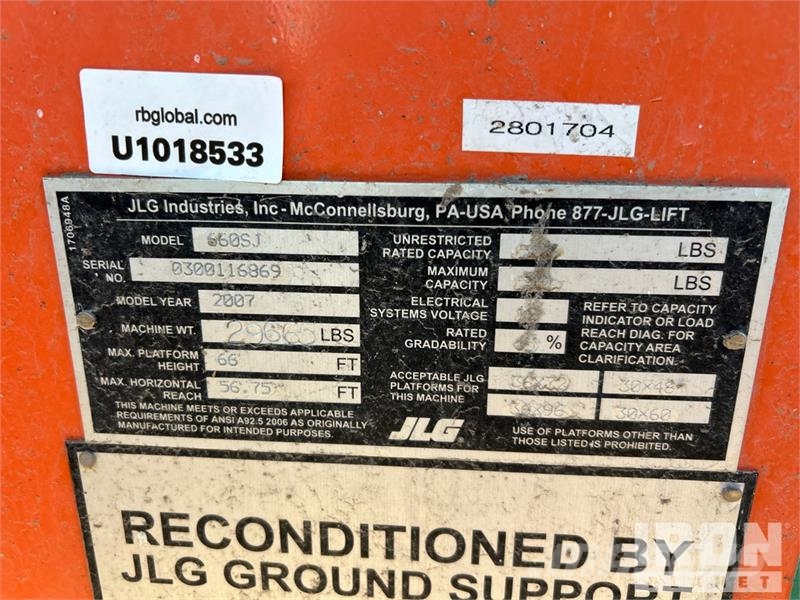 JLG 660SJ 4WD Diesel Telescopic Boom Lift Teleszkópos emelők