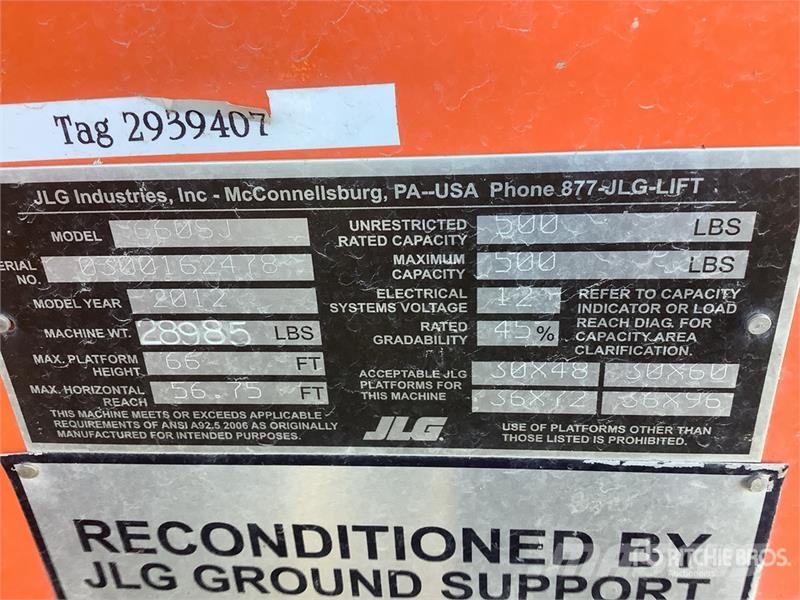 JLG 660SJ 4WD Diesel Telescopic Boom Lift Teleskopske podizne platforme