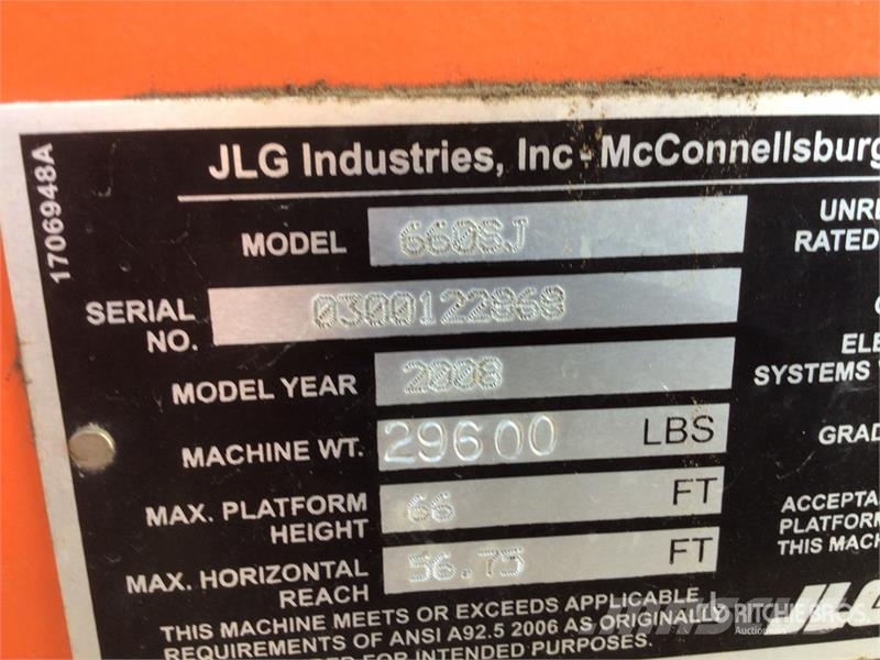 JLG 660SJ Telescopic Boom Lift Teleszkópos emelők