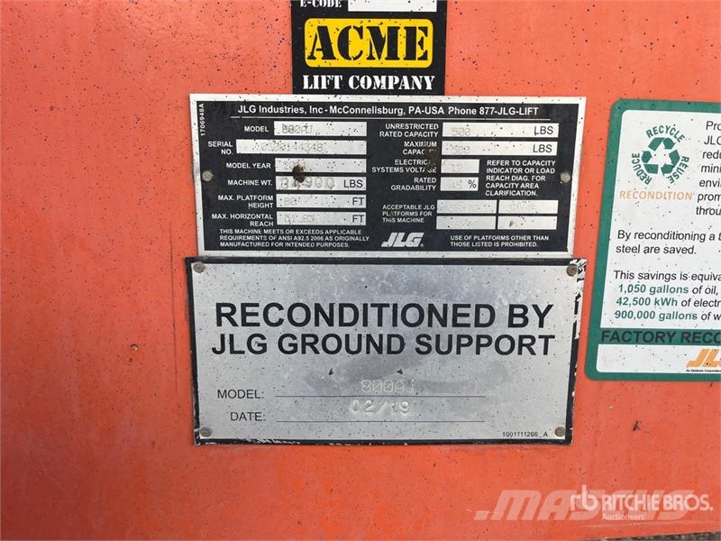 JLG 800 AJ 4WD Diesel Articulating Boom Lift رافعات سلة مفصلية