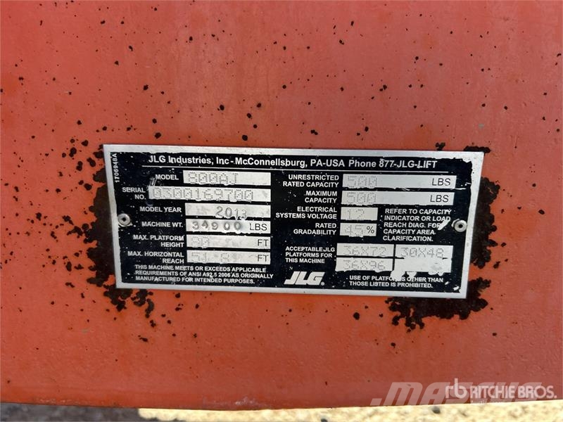 JLG 800 AJ Diesel Articulating Boom Lift Zglobne podizne platforme