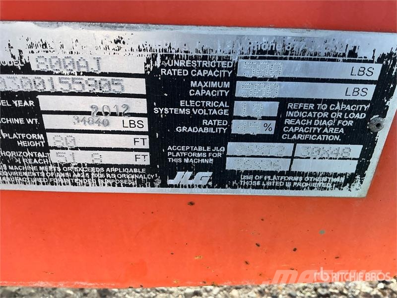 JLG 800AJ 4WD Diesel Articulating Boom Lift Articulated boom lifts