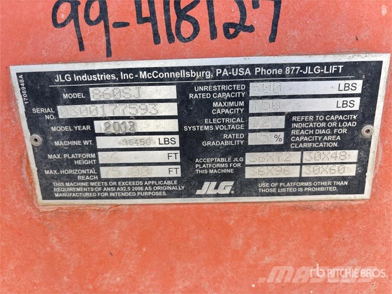 JLG 860SJ 4WD Diesel Telescopic Boom Lift Teleskopske dvižne ploščadi