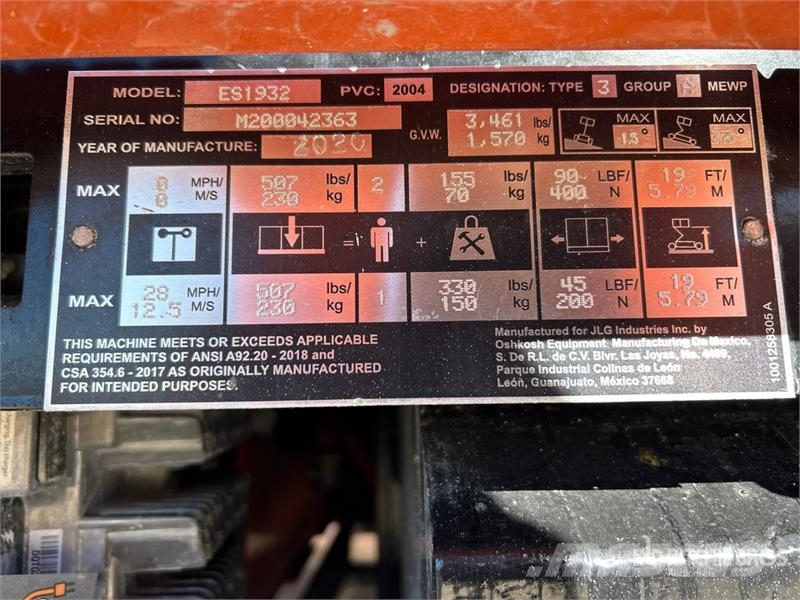 JLG ES1932 Electric Scissor Lift Scissor lifts