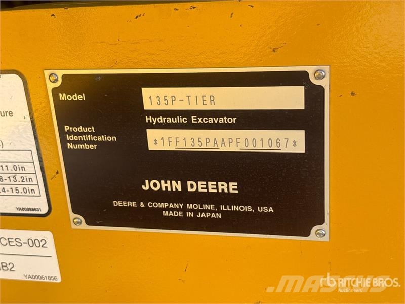 John Deere 135 P-Tier Crawler excavators