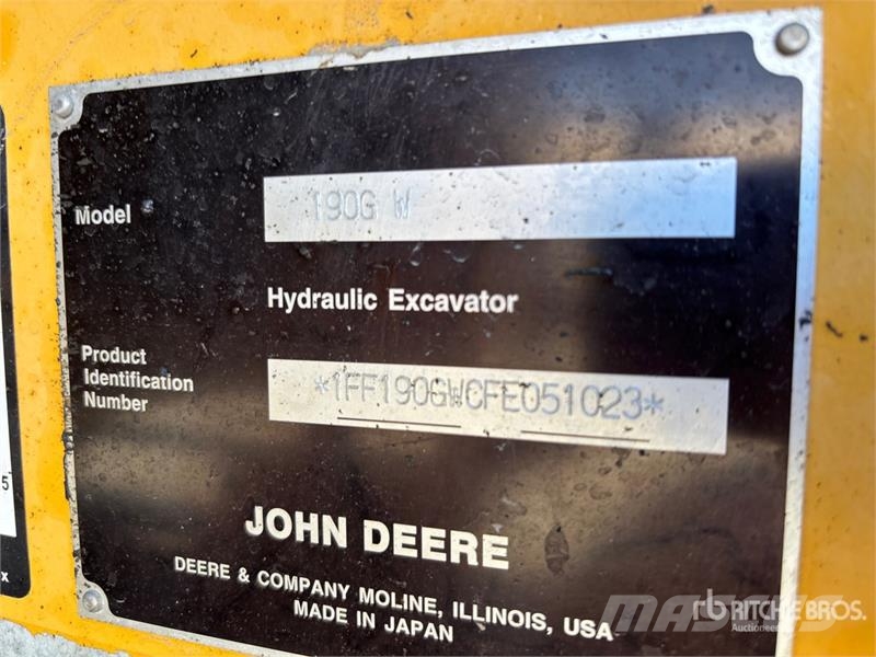 John Deere 190GW Wheel Excavator Bagri na kolesih