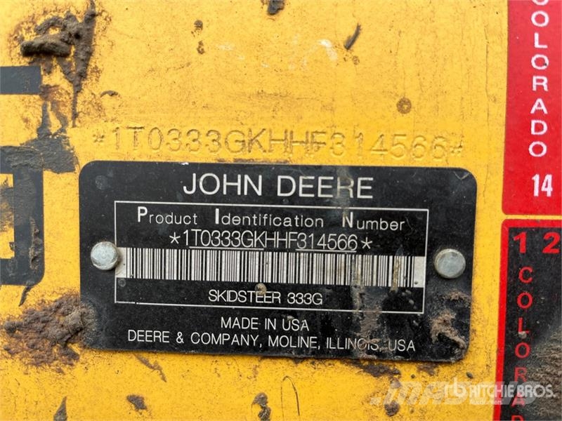 John Deere 333G スキッドステアローダー