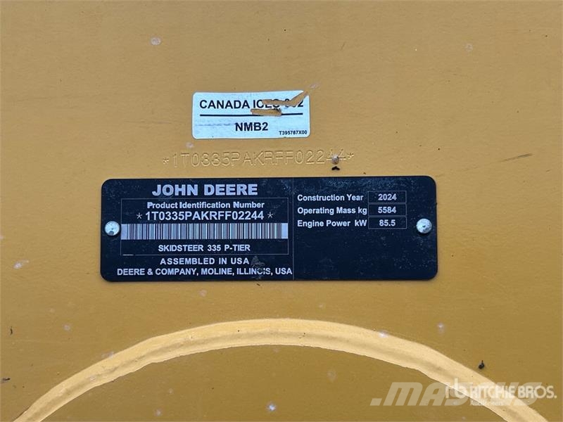 John Deere 335 P-Tier Two-Speed High Flow Compact Track Loade Skid steer loaders