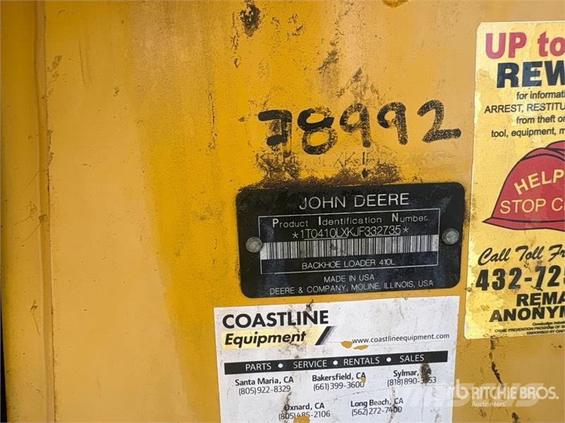 John Deere 410L لوادر ذات جرافات عكسية