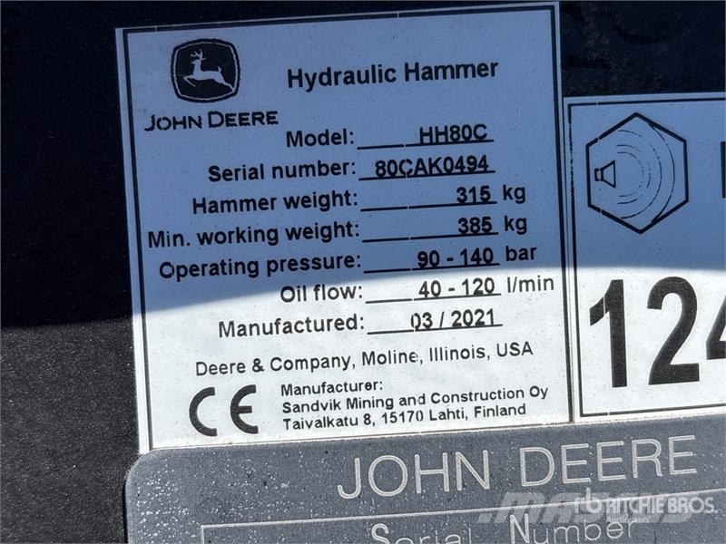 John Deere HH80C 66 in Hydraulic Breaker - Fits John Deere Hammer / Brecher
