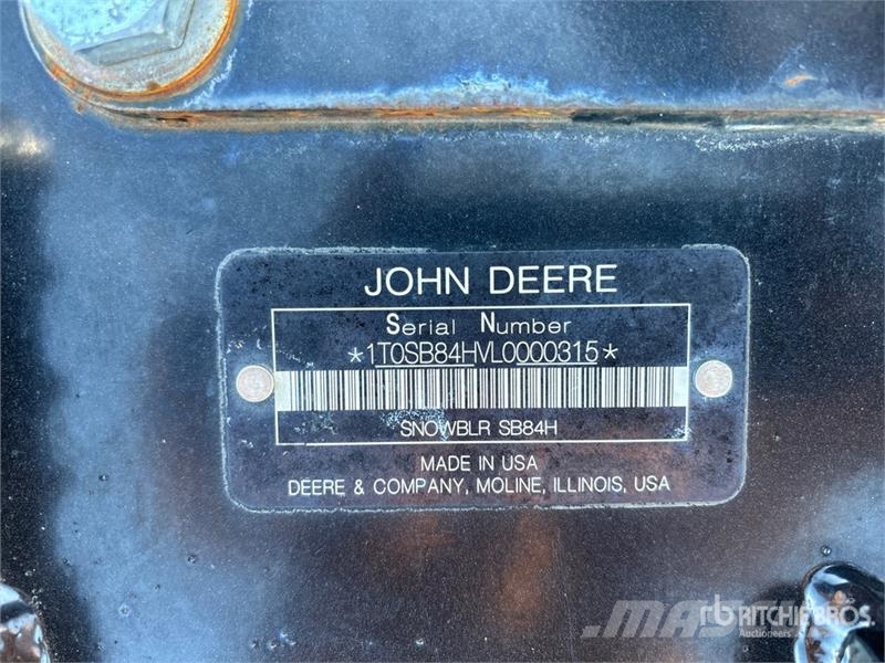 John Deere SB84H 84 in Skid Steer Snowblower Schneefräse