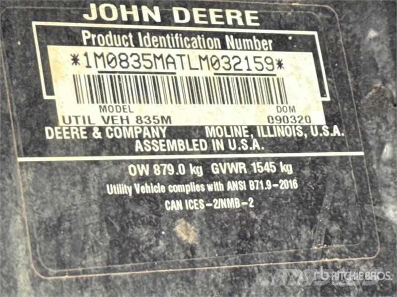 John Deere XUV835M 4x4 Utility Vehicle Redskapsbärare