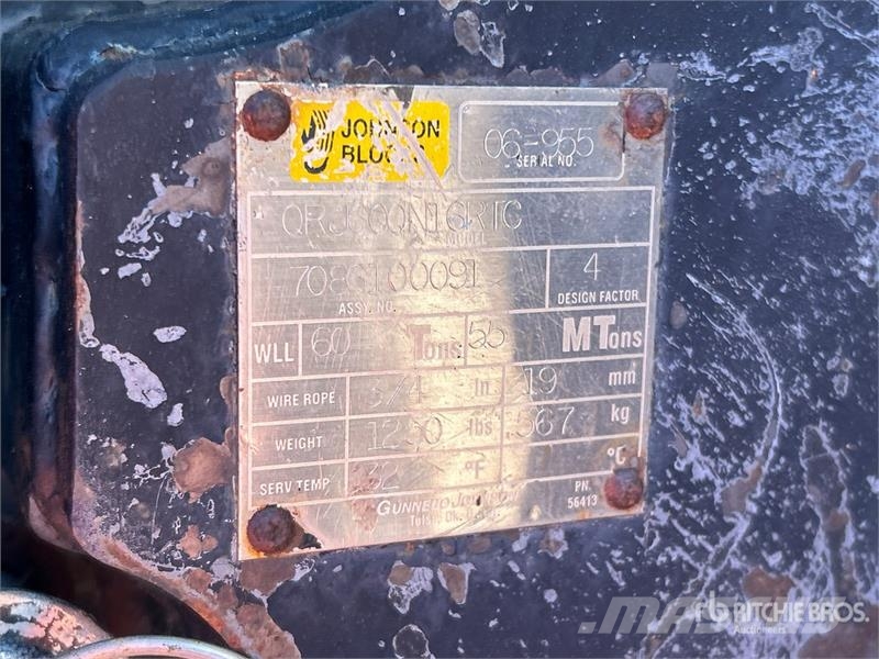 Johnson 0RJ600N16RTC 60 ton 5 Sheave Hook Block Diely a zariadenia žeriavov