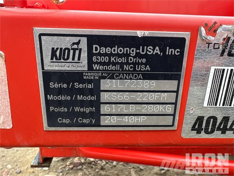 Kioti KS66-220FM 66 in Hydraulic Snow Blower Εκτοξευτές χιονιού