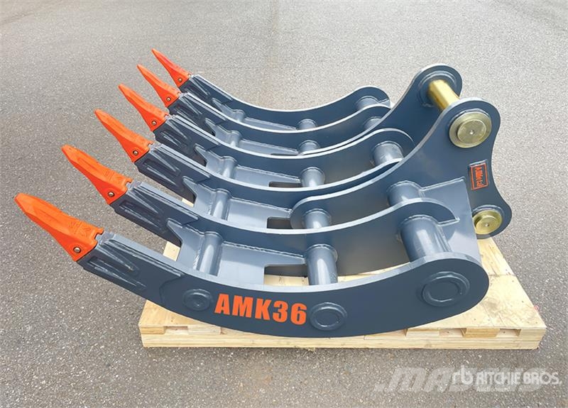 KJ AMK36 65 in Excavator Rake - Fits Cat 336 / 30 - 3 مكابس وميبسات التبن