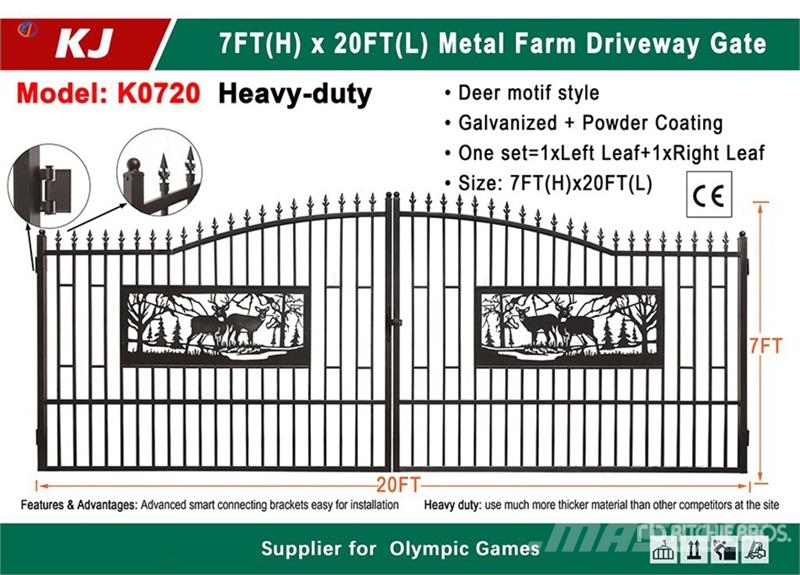 KJ K0720-1 20 ft x 7 ft Wrought Iron Bi-Parting Drive Ostale poljoprivredne mašine