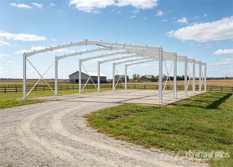 KJ K10050 50 ft x 100 ft High Strength Steel Frame On Hangar