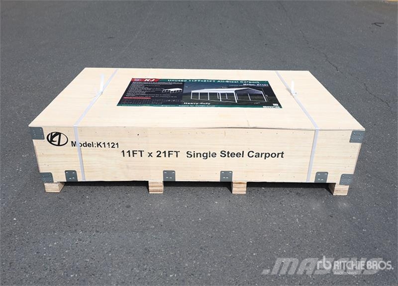 KJ K1121 11 ft x 21 ft All-Steel Carport (Unused) Steel frame buildings