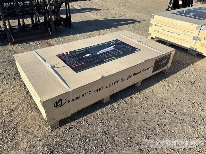 KJ K1121 11 ft x 21 ft All-Steel Carport (Unused) Plieno karkaso pastatai