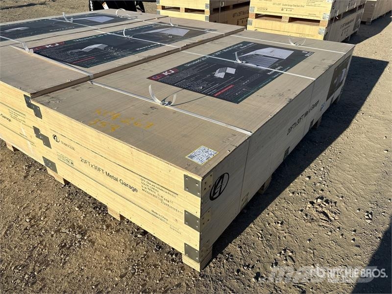 KJ K2030 20 ft x 30 ft Enclosed Carport (Unused) 철골 건물