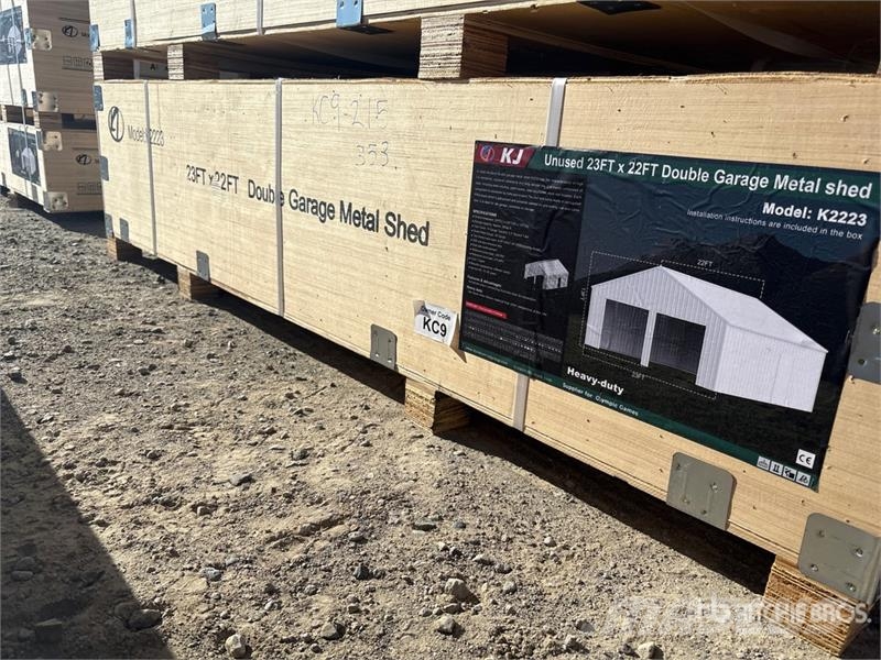 KJ K2223 23 ft x 22 ft Double Garage Metal Storage Bu Plieno karkaso pastatai