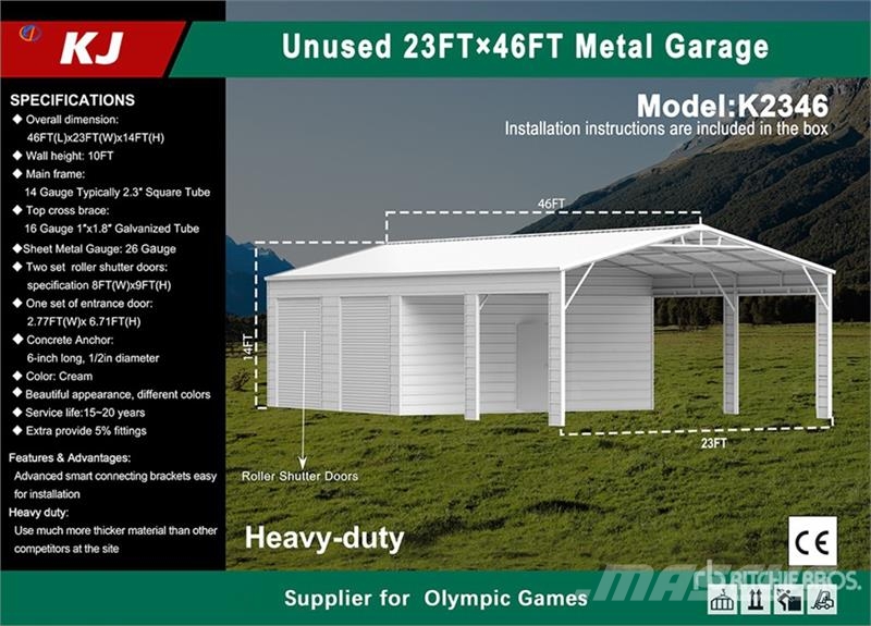KJ K2346 Metal Garage Shed (Unused) Stalen constructies