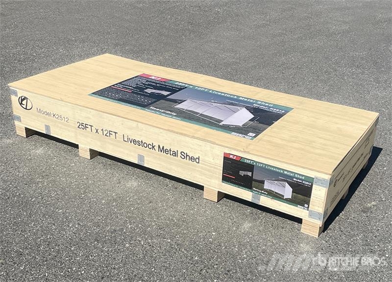 KJ K2512 12 ft x 25 ft Metal Livestock Shelter (Unuse Ostali stroji in oprema za živino