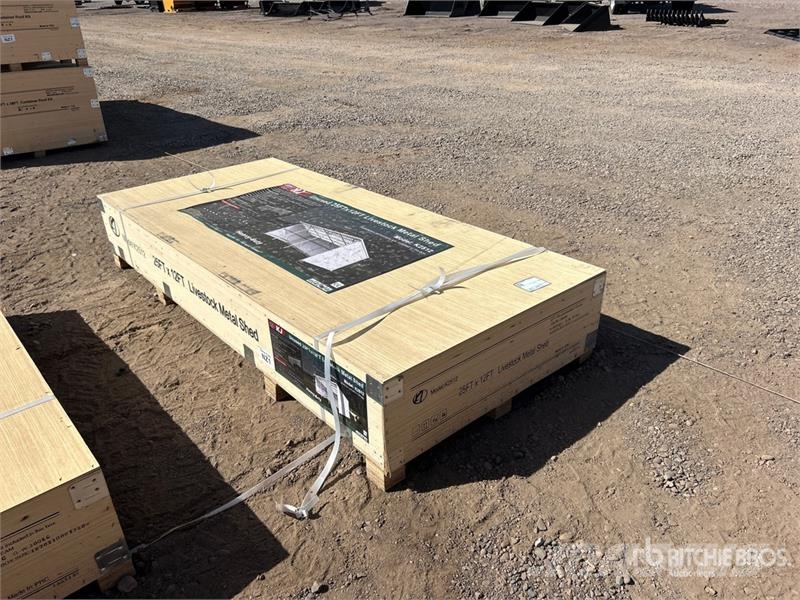 KJ K2512 25 ft x12 ft Metal Shed Livestock Shelter (U その他畜産機材とアクセサリー・アタッチメント