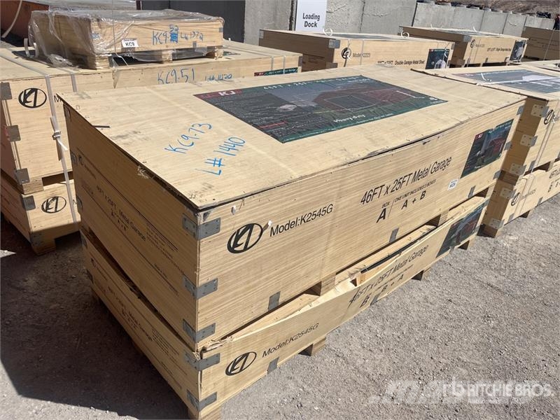 KJ K2545G 25 ft x 45 ft Metal Garage Storage Building Çelik çerçeveli yapılar