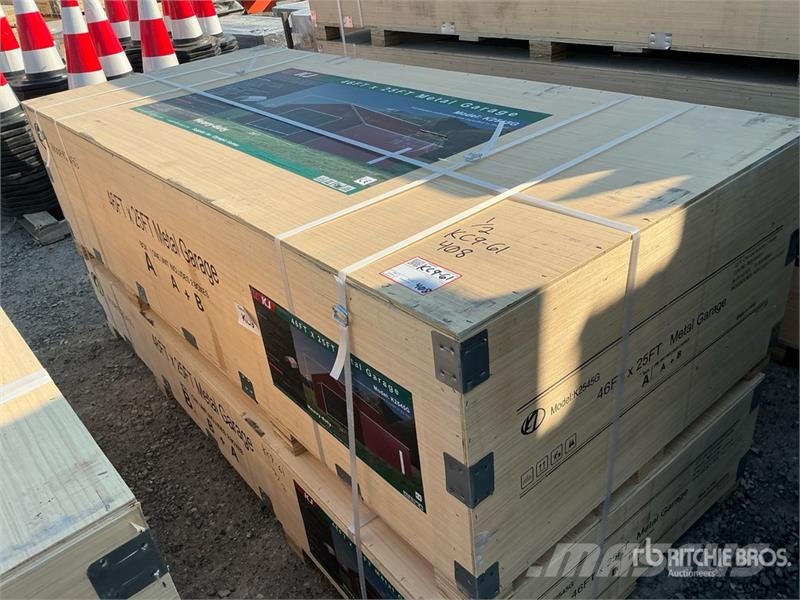 KJ K2545G 25 ft x 45 ft Metal Garage Storage Building Stahlrahmenaufbauten