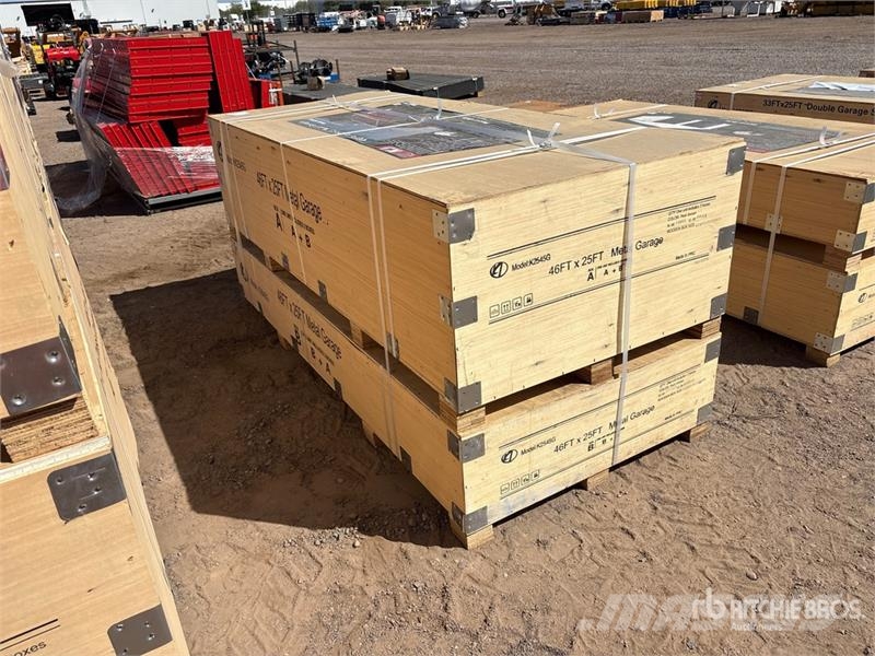KJ K2545G 46 ft x 25 ft Metal Garage Storage Building Edificación de acero