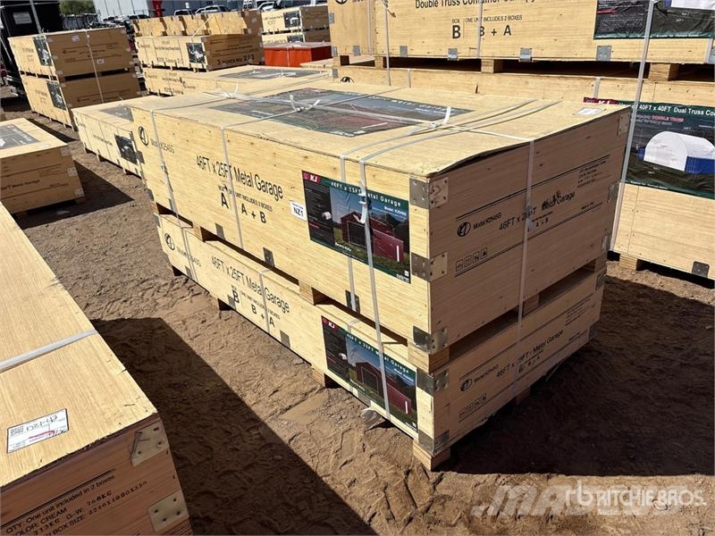 KJ K2545G 46 ft x 25 ft Metal Garage Storage Building Edificación de acero