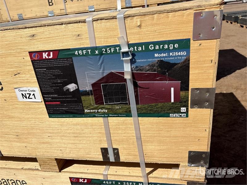 KJ K2545G 46 ft x 25 ft Metal Garage Storage Building Edificación de acero